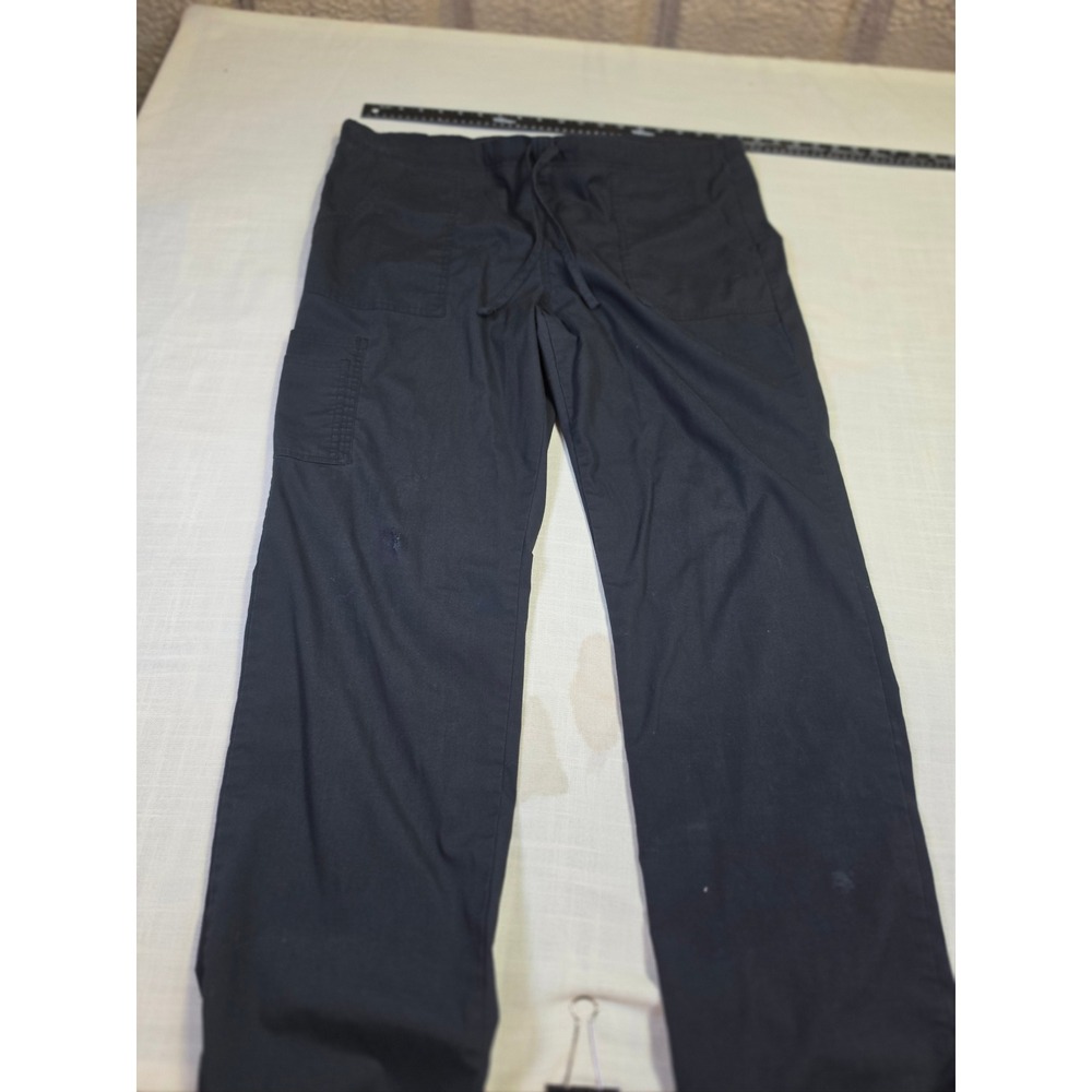 Scrubstar Mens Black Cargo Scrub Pants Drawstring Waist WM01B082 Size Medium